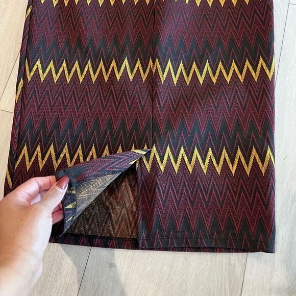 Zara Knit skirt Zig Zag Textured Fall Straight Pencil size L - Picture 5 of 7